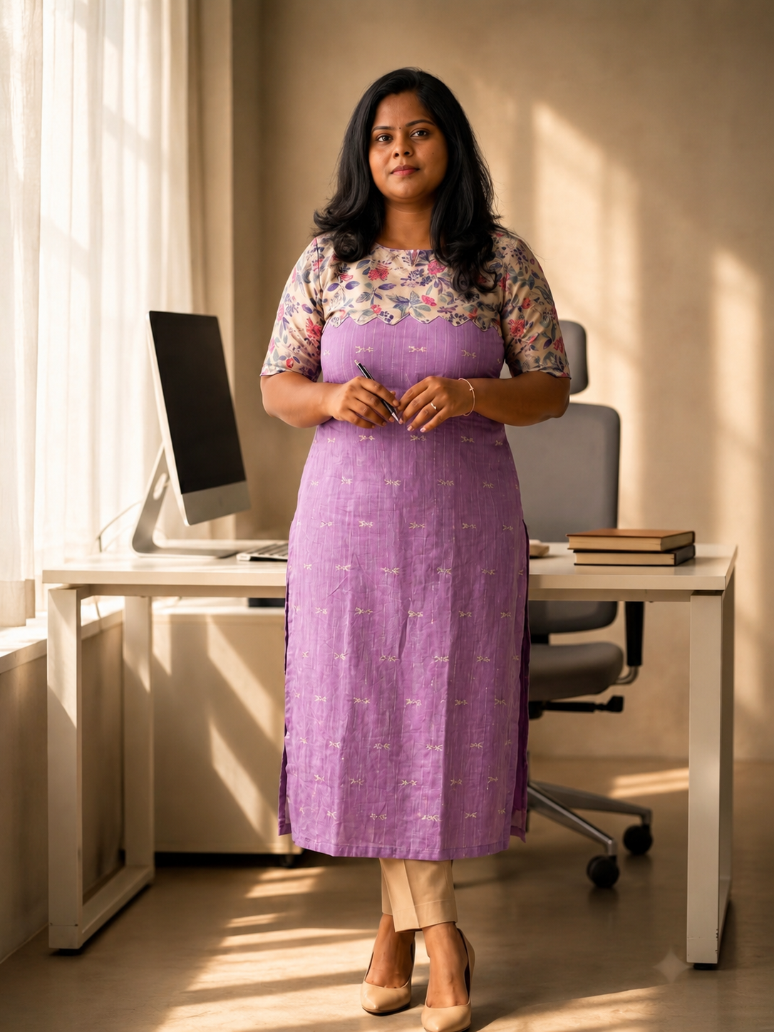 Raw Silk Kurti — Raw Silk · Chandori Neck Patch